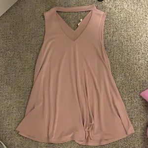 pink tank top with band around neck